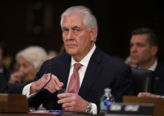 WASHINGTON, DC - JANUARY 11: Former ExxonMobil CEO Rex Tillerson, U.S. President-elect Donald Trump's nominee for Secretary of State, waits for the beginning of his confirmation hearing before the Senate Foreign Relations Committee January 11, 2017 on Capitol Hill in Washington, DC. Tillerson is expected to face tough questions regarding his ties with Russian President Vladimir Putin. (Photo by Alex Wong/Getty Images)